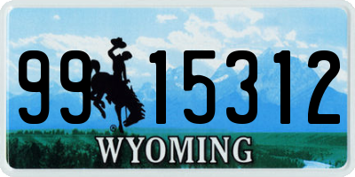 WY license plate 9915312