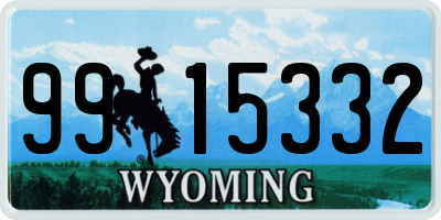 WY license plate 9915332