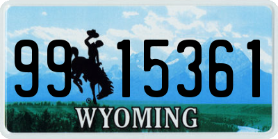 WY license plate 9915361