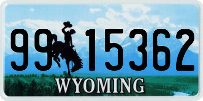 WY license plate 9915362