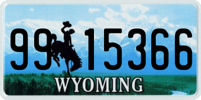 WY license plate 9915366