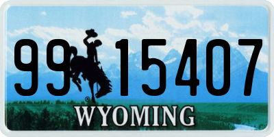 WY license plate 9915407