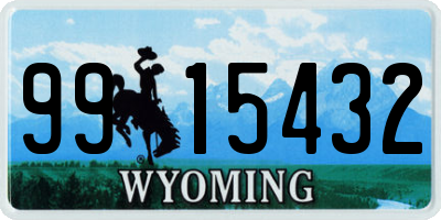 WY license plate 9915432