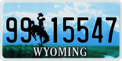 WY license plate 9915547