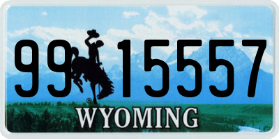 WY license plate 9915557