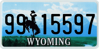 WY license plate 9915597