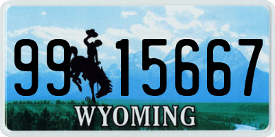 WY license plate 9915667