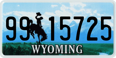 WY license plate 9915725