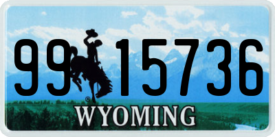 WY license plate 9915736