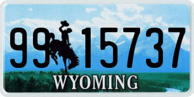 WY license plate 9915737