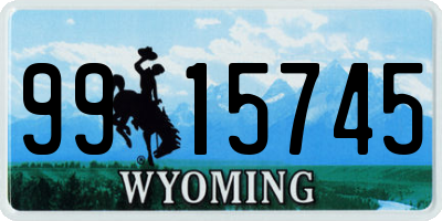 WY license plate 9915745