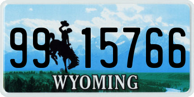 WY license plate 9915766