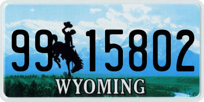 WY license plate 9915802