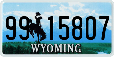 WY license plate 9915807