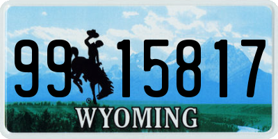 WY license plate 9915817
