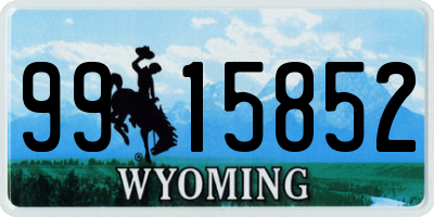 WY license plate 9915852