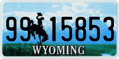 WY license plate 9915853