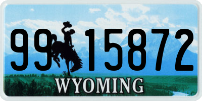 WY license plate 9915872