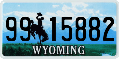WY license plate 9915882