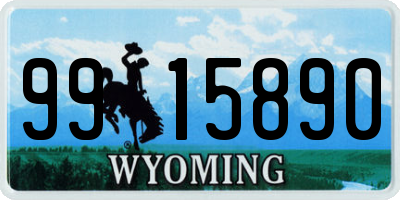 WY license plate 9915890