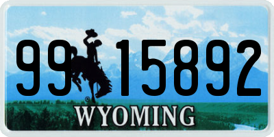 WY license plate 9915892