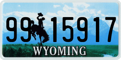 WY license plate 9915917