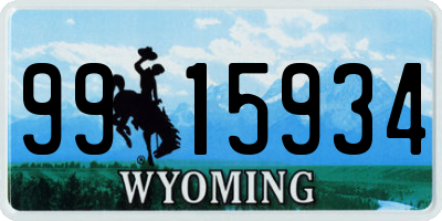 WY license plate 9915934