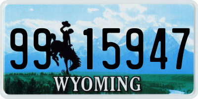 WY license plate 9915947