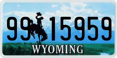 WY license plate 9915959
