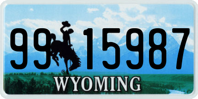 WY license plate 9915987