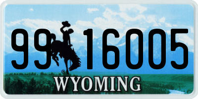 WY license plate 9916005