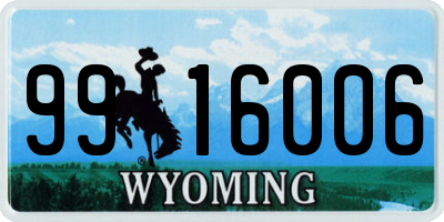 WY license plate 9916006