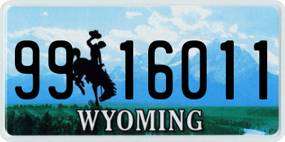 WY license plate 9916011