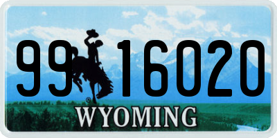 WY license plate 9916020