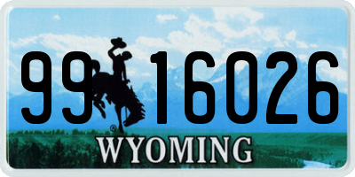 WY license plate 9916026