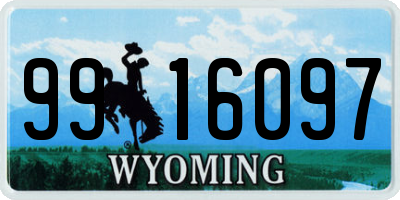 WY license plate 9916097