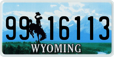 WY license plate 9916113