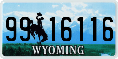 WY license plate 9916116