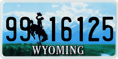 WY license plate 9916125