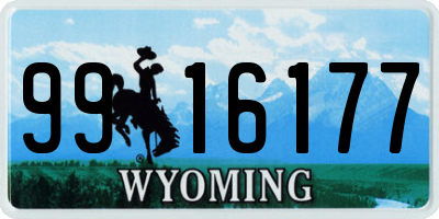 WY license plate 9916177