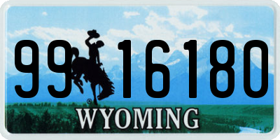 WY license plate 9916180
