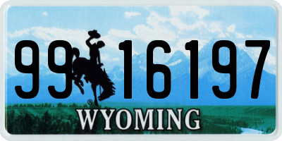 WY license plate 9916197