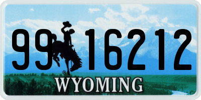 WY license plate 9916212