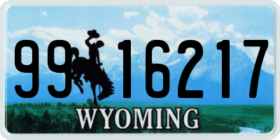 WY license plate 9916217