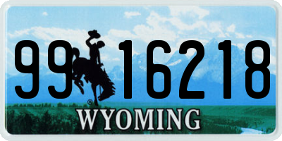 WY license plate 9916218
