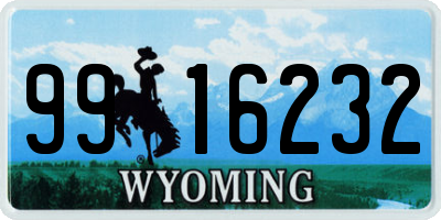 WY license plate 9916232