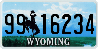 WY license plate 9916234