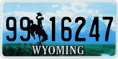 WY license plate 9916247