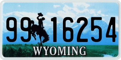 WY license plate 9916254
