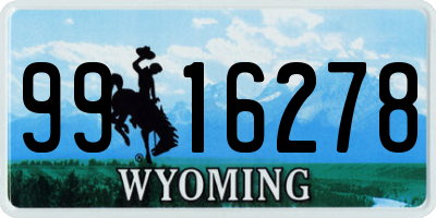 WY license plate 9916278